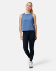 Boxy Crop Tank in Oasis Blue