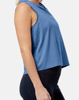 Boxy Crop Tank in Oasis Blue