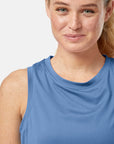 Boxy Crop Tank in Oasis Blue