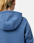 Sierra Half Zip Crop Hoodie in Oasis Blue