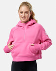 Sierra Half Zip Crop Hoodie in Sangria Sunset