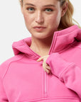 Sierra Half Zip Crop Hoodie in Sangria Sunset
