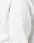 Sierra Half Zip Crop Hoodie in White Marl