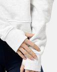 Sierra Half Zip Crop Hoodie in White Marl