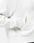 Sierra Half Zip Crop Hoodie in White Marl