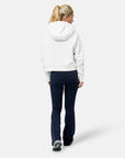 Sierra Half Zip Crop Hoodie in White Marl