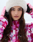 Snap Polar Fleece in Pink Pop Print