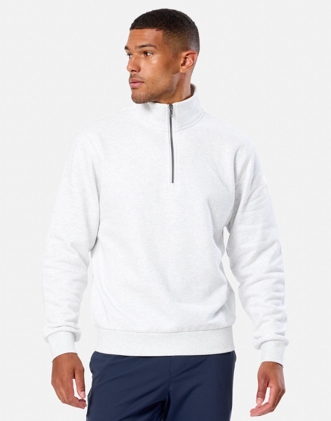 CLUBHAUS　 FablicMix Halfzip Clubhouse Quarter Zip in White Marl – Gym+Coffee USA