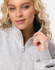 Clubhouse Funnel Neck Zip in Grey Marl