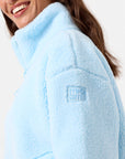 Industry Fleece High Collar Jacket in Baby Blue