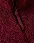 Industry Fleece High Collar Jacket in Cherry Crush