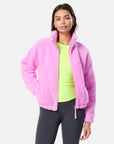 Industry Fleece High Collar Jacket in Neon Pink