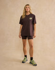 Oversized Print Tee in Mocha Bean