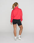 Snap Collar Sierra Sweatshirt in Power Red