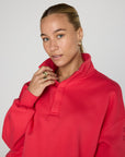 Snap Collar Sierra Sweatshirt in Power Red