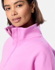 Snap Collar Sierra Sweatshirt in Fuchsia Pink
