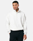 Snap Collar Sierra Sweatshirt in White Marl