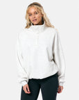 Snap Collar Sierra Sweatshirt in White Marl