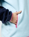 Half Snap Polar Fleece in Baby Blue