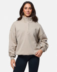 Snap Collar Sierra Sweatshirt in Rich Taupe