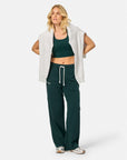 Clubhouse Wide Leg Jogger in Amazon Green