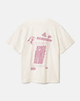 Oversized Print Tee in Warm White