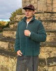 Cord Puffer Jacket in Amazon Green