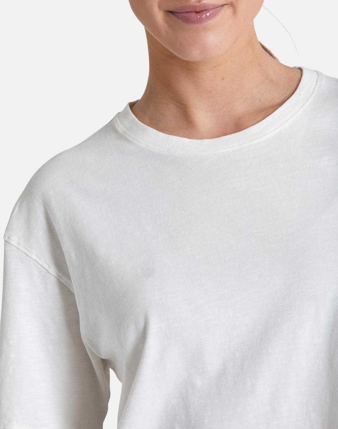 Boyfriend Crop Tee in Ivory White - T-Shirts - Windsorbauders IE