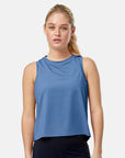 Boxy Crop Tank in Oasis Blue