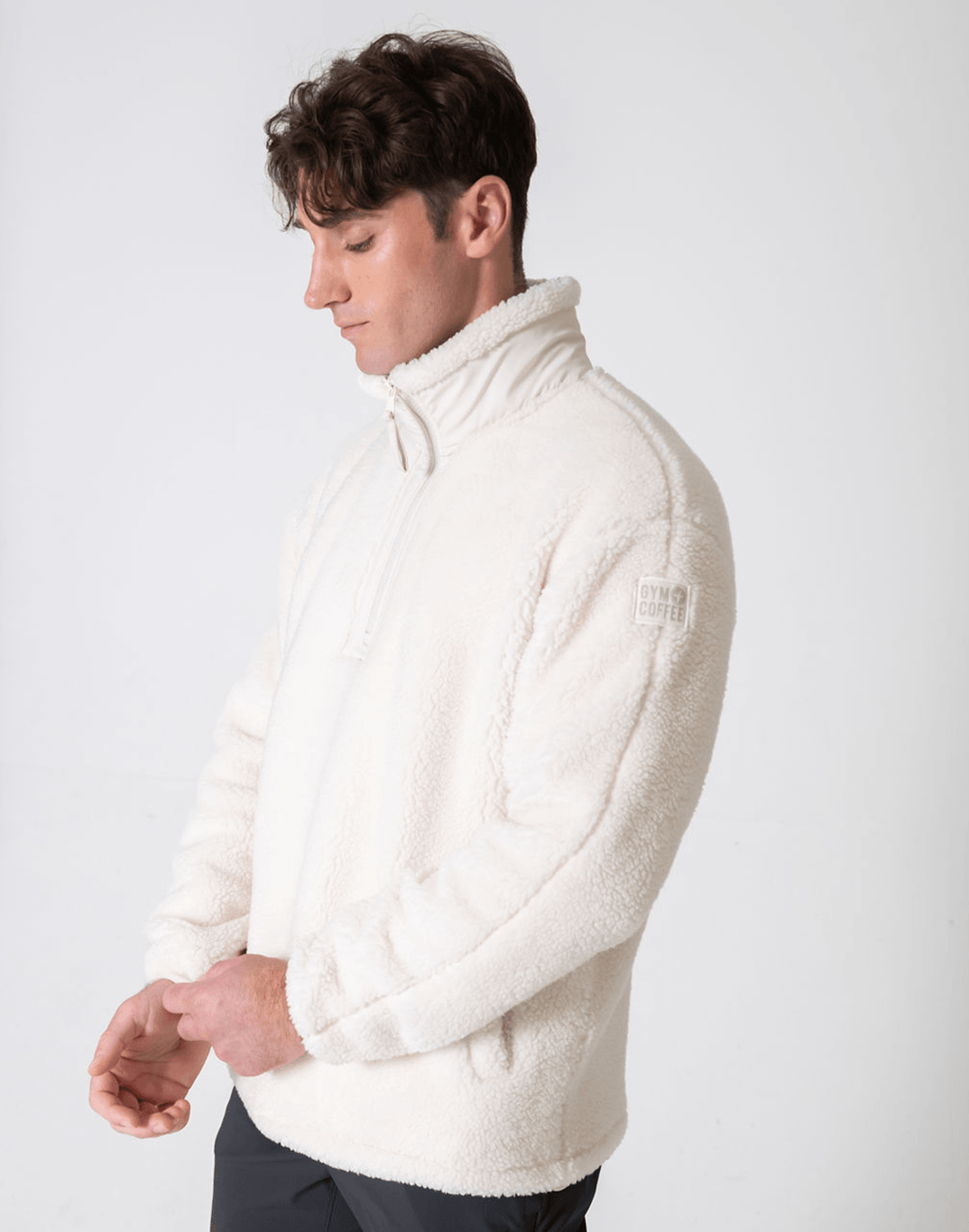 Industry Fleece Half Zip in Cloud White - Fleeces - Gym+Coffee IE