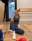 Lotus Chevron Legging in Thunder Blue