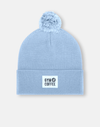 Knit Bobble Beanie in Sky Blue