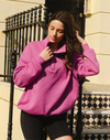 Snap Collar Sweatshirt in Crisp Pink