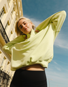 Snap Collar Sweatshirt in Lime Sorbet