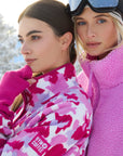 Snap Polar Fleece in Pink Pop Print