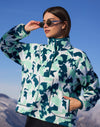 Snap Polar Fleece in Teal Pop Print