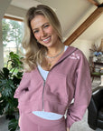 Daily Zip Hoodie in Terra Rose