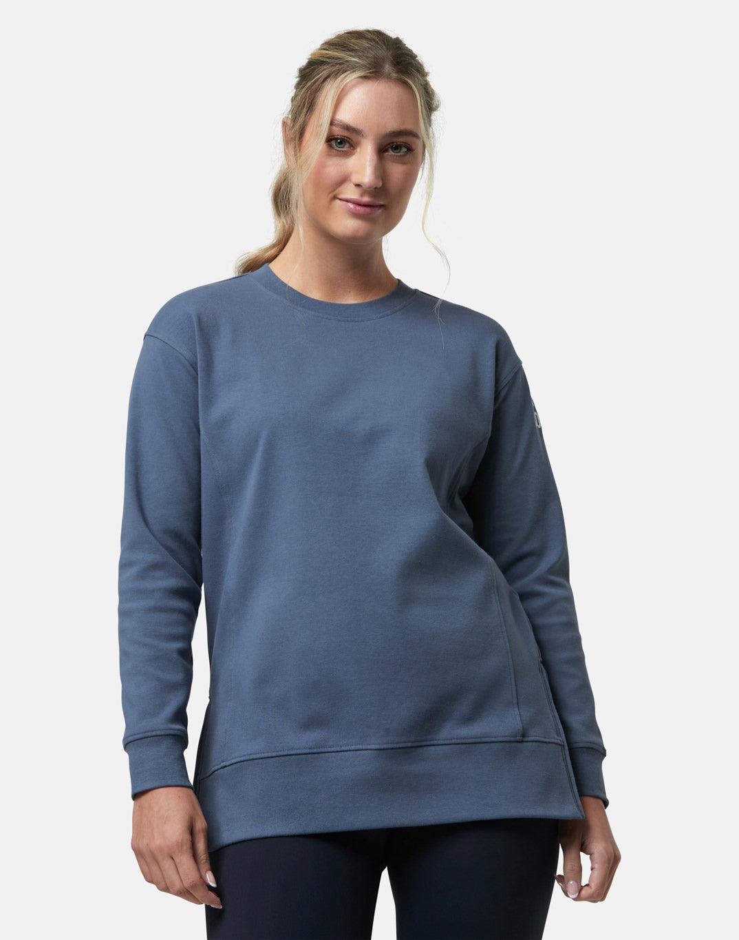 Chill Longline Crew in Thunder Blue - Sweatshirts - Gym+Coffee IE