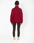 Snap Collar Sierra Fleece Sweatshirt in Deep Cherry - Sweatshirts - Gym+Coffee IE