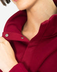 Snap Collar Sierra Fleece Sweatshirt in Deep Cherry - Sweatshirts - Gym+Coffee IE