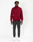 Snap Collar Sierra Fleece Sweatshirt in Deep Cherry - Sweatshirts - Gym+Coffee IE