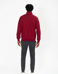 Snap Collar Sierra Fleece Sweatshirt in Deep Cherry - Sweatshirts - Gym+Coffee IE