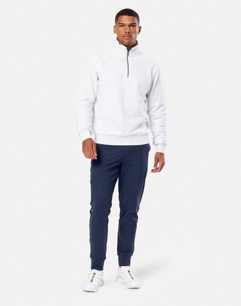 Clubhouse Quarter Zip in White Marl – Gym+Coffee USA
