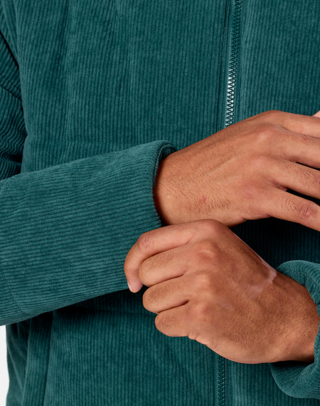 Cord Puffer Jacket in Amazon Green