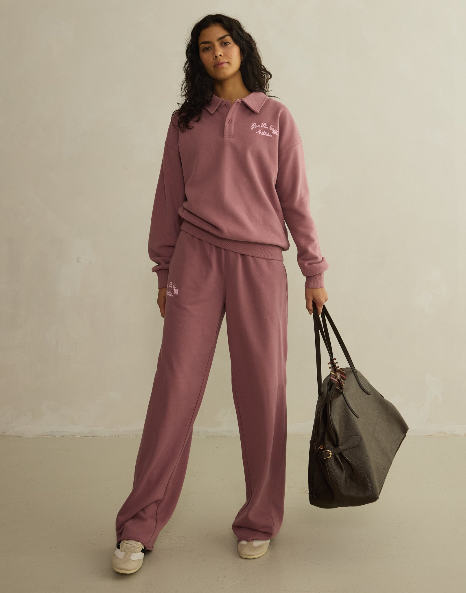 Wide Leg Jogger in Terra Rose