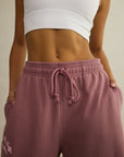 Wide Leg Jogger in Terra Rose