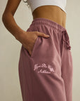 Wide Leg Jogger in Terra Rose
