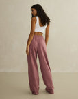 Wide Leg Jogger in Terra Rose