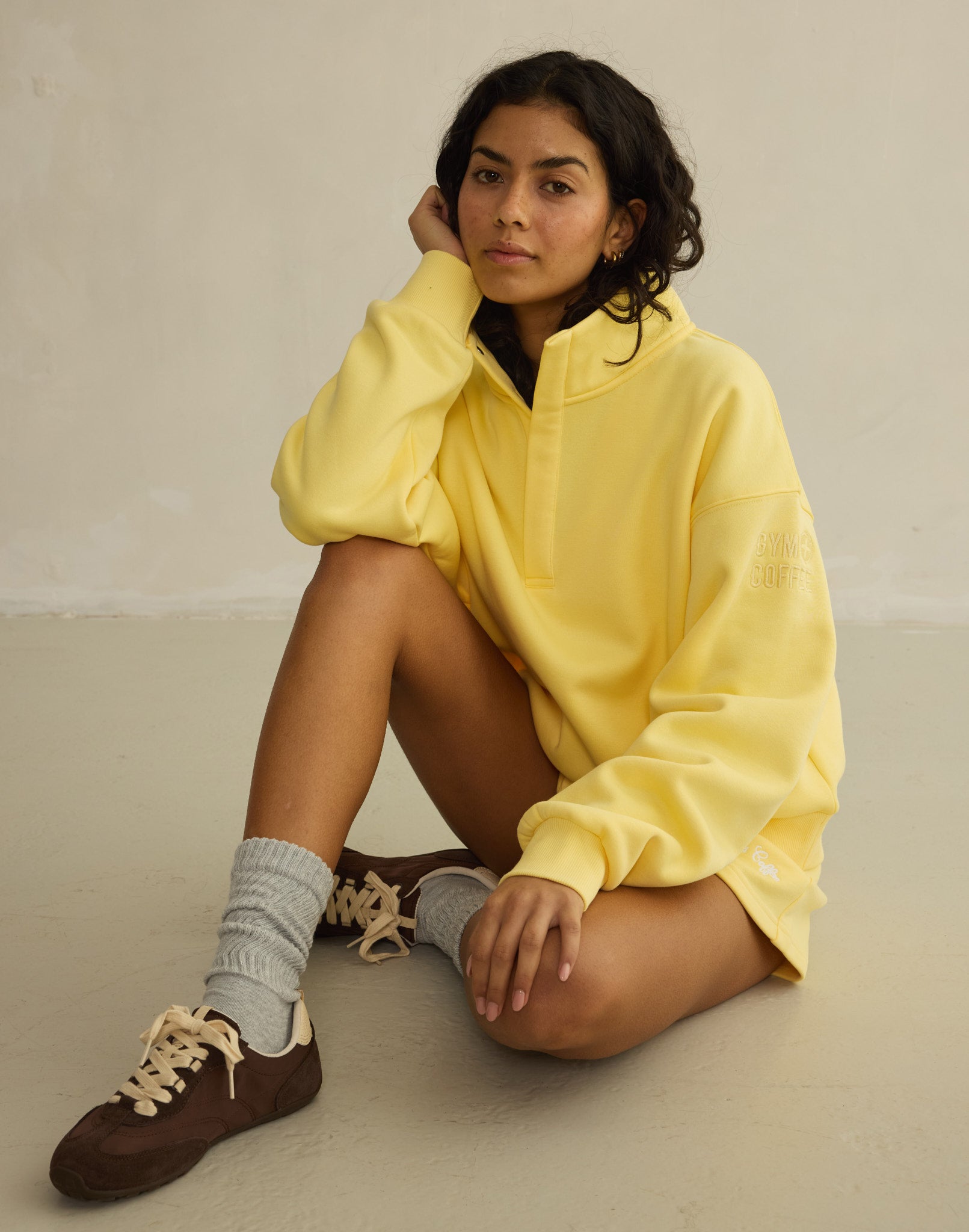 Daily Snap Collar Sweatshirt in Lemon Sorbet