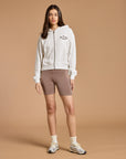 Daily Zip Hoodie in Warm White